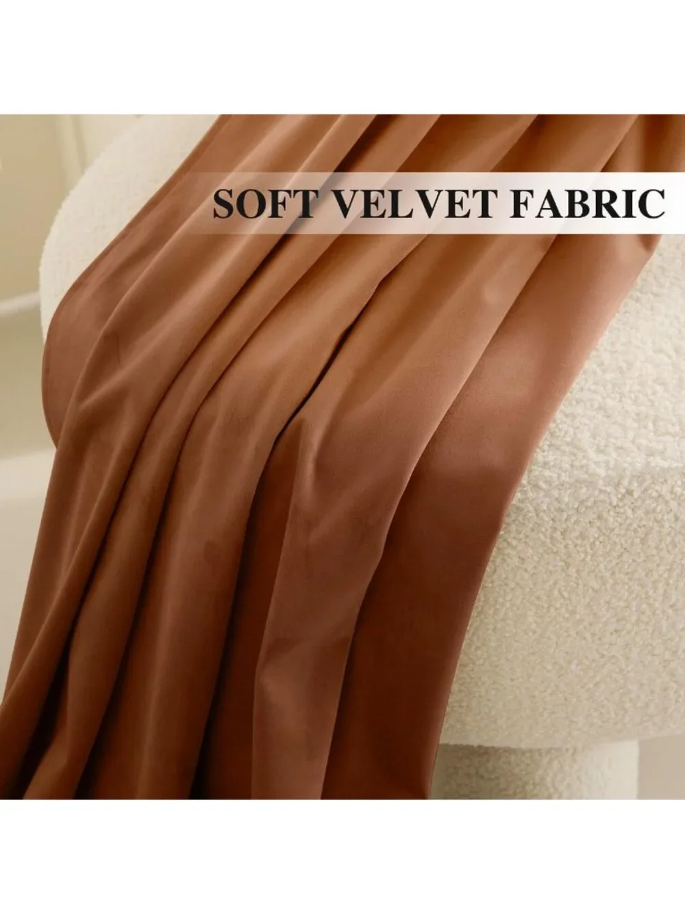 Burnt Orange Velvet Curtains 90” Long - Cozy Fall Home Decor for Living Room
